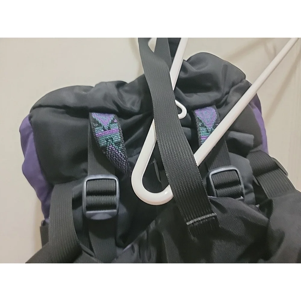 VTG MEI Duffle Bag Hiking Backpack Made in USA -  Black - Purple- Rare.  30